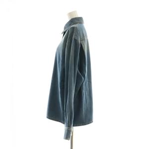 CHANEL ココマークボタンデニムシャツ ウォッシュ加工 36 ブルー P78297V70499