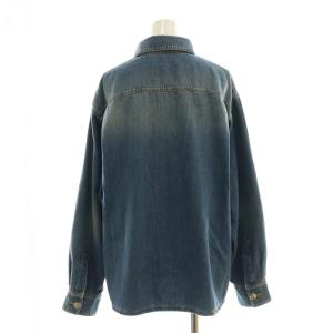 CHANEL ココマークボタンデニムシャツ ウォッシュ加工 36 ブルー P78297V70499