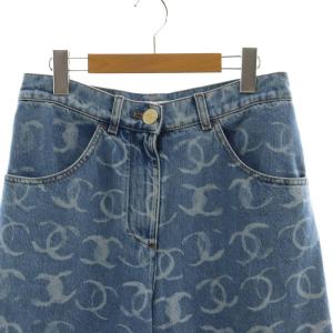 CHANEL ココマークデニムパンツ ダメージ加工 スパンコール 36 ブルー P75557V67154