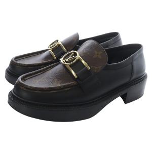 モノグラム アカデミーライン ローファー レザー 38.5 ブラック