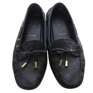 LOUIS VUITTON モノグラムアンプラント グロリアラインドライビングシューズ 38 黒 ブラック 1ABV3E /SR35