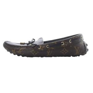 LOUIS VUITTON モノグラム ドライビングシューズ 38 ブラウン 1A3QNY