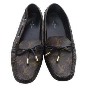LOUIS VUITTON モノグラム ドライビングシューズ 38 ブラウン 1A3QNY