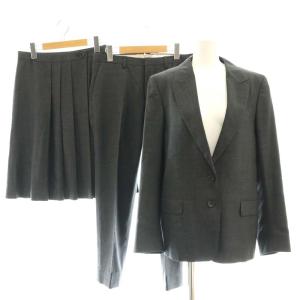 セットアップ ウール ジャケット テーラード パンツ スカート 3点セット 3 2 グレー /HK OS