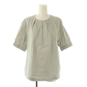 24SS CRISP LINEN CALLY ブラウス 半袖 プルオーバー リネン 38 グレー /NR