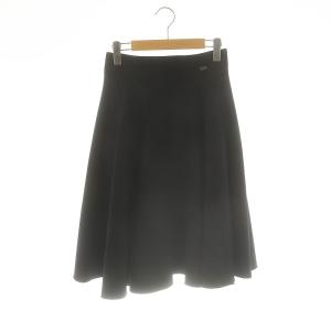 42430 メープルフレア ロゴプレートスカート ウール 38 黒 /MI OS SH