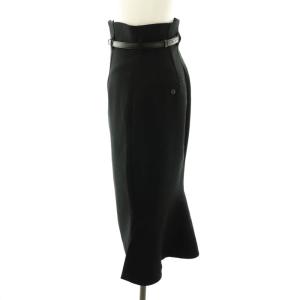 SNIDEL 25SS ベルテッドミドルレングスタイトスカート マーメイドスカート ひざ丈 0 ブラック /DF OS