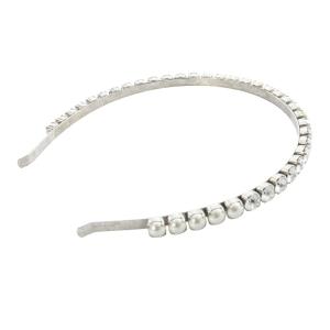 フェイクパール ラインストーンモチーフ カチューシャ シルバー色 5JH004 /SR43 OH