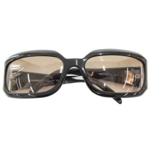 サングラス メガネ アイウェア スクエア ラインストーンココマーク 6117 125 黒 ブラック 茶