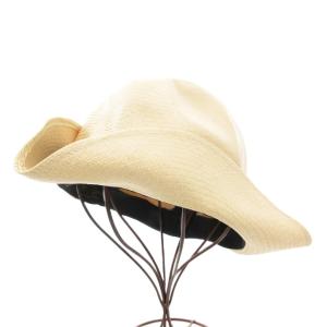 ストローハット パナマ帽子 サイドリボン ベージュ /GV SH