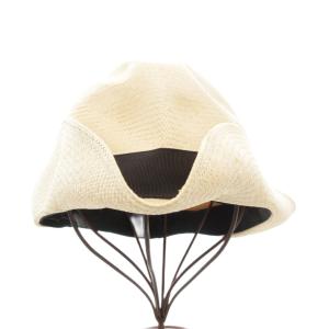 Borsalino ストローハット パナマ帽子 サイドリボン ベージュ /GV SH