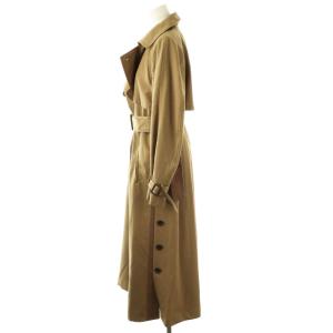 Ameri VINTAGE MINIMAL FLARE LONG TRENCH COAT トレンチコート ウール ベルト付き S ベージュ