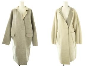 リバーシブル ウール チェスターコート グレー アイボリー /MI OS