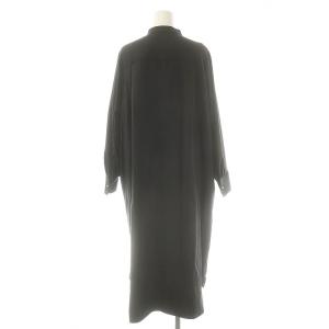 SHIPS パールモチーフボタンワンピース ミモレ ロング 長袖 36 グレー /AT OS