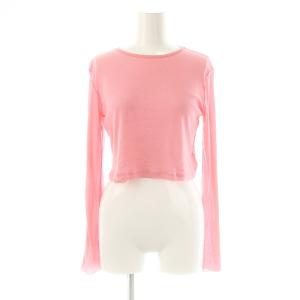 24SS 追撚シアーテレコクロップドプルオーバー カットソー 長袖 F ピンク /AT OS