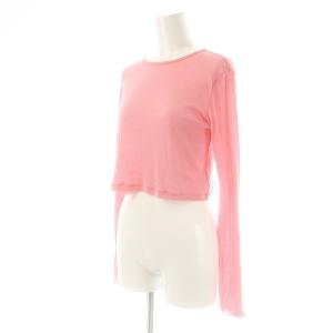 Adam et Rope' 24SS 追撚シアーテレコクロップドプルオーバー カットソー 長袖 F ピンク /AT OS