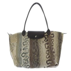 ルプリアージュ パイソン柄 トートバッグ ハンドバッグ ベージュ 茶色 ブラウン /SR26