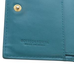 BOTTEGA VENETA 財布 二つ折り イントレチャート レザー ブルー /YO9 OH