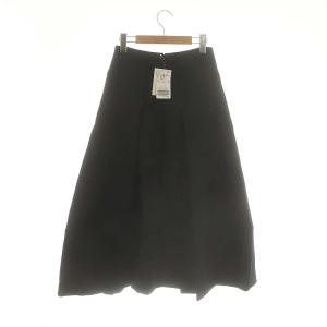 IENA 23AW トリプルツイルタックスカート フレア マキシ ロング 38 黒 ブラック /AT OS