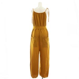 IENA CURRENTAGE ニットコンビネション オールインワン キャミ F オレンジ /AT OS