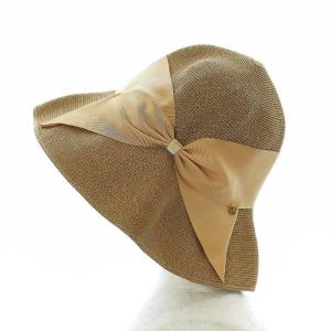 Athena New York 麦わら帽子 ストローハット リボン ベージュ 茶色 /RI OS