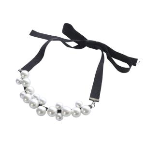 パールネックレス 白 ホワイト 黒 ブラック /SR34