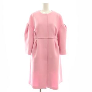ボリュームスリーブコート ノーカラー F ピンク /MI OS