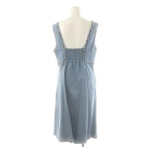 M'S GRACY デニム ノースリーブワンピース ジャンスカ ミモレ ロング 40 水色 /AT OS