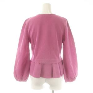 M'S GRACY リボン ペプラム カーディガン ニット ジップアップ 40 ピンク /AT OS