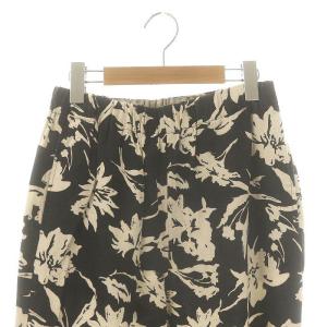 URBAN RESEARCH DOORS リネンレーヨンフラワープリントパンツ テーパード M 黒 ブラック DRA5-24A104 /AT OS