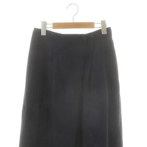 HUMAN WOMAN 24SS ポプリンワッシャースカーチョパンツ ワイド M 紺 ネイビー /AT OS