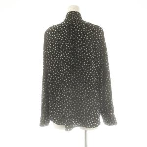 BEAMS 変形ボウタイドットボウタイブラウス 長袖 38 黒 ブラック /AT OS