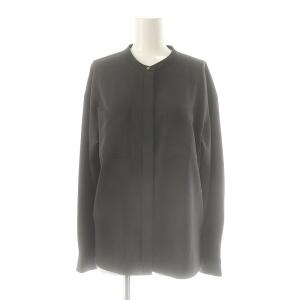 スタンド ポケット ロングスリーブ シャツ 2 長袖 バンドカラー F グレー /AT OS