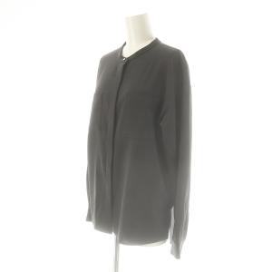 green label relaxing スタンド ポケット ロングスリーブ シャツ 2 長袖 バンドカラー F グレー /AT OS