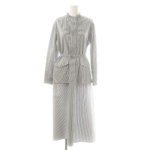 サッカーストライプワンピース ロング 36 青 ブルー 白 ホワイト /SS OS