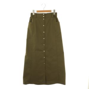 アウトポケットスカート ロング タイト 36 カーキ /NR OS