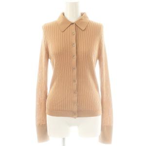 アセテートリブ衿付きカーディガン ニット セーター F オレンジブラウン /SS OS