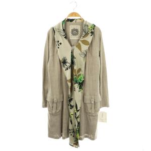 DW2R 総柄 切替 ロングカーディガン 38 グレー /DF OS