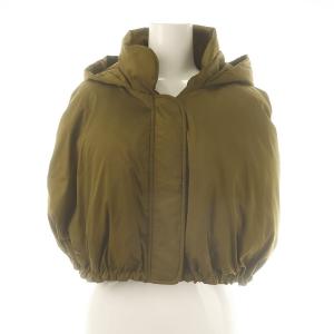 中綿 ショート ベスト フード 38 カーキ /DF OS