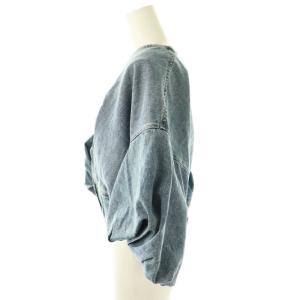 PASSIONE バルーンスリーブ クロップド デニムジャケット ブルゾン 38 ブルー /DF OS