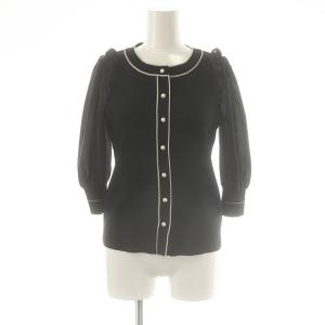 シフォンスリーブ カーディガン 34 ネイビー