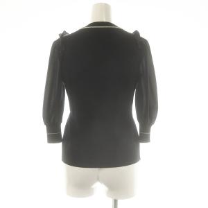 René シフォンスリーブ カーディガン 34 ネイビー