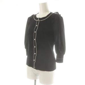 René シフォンスリーブ カーディガン 34 ネイビー