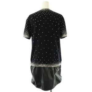 sacai SCW-013 ビーズ刺繍 切替 ロングカーディガン 2 紺 /MI OS