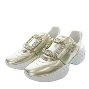 ROGER VIVIER ヴィヴ ラン スリッポン ビジュー 37 ゴールドカラー