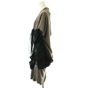 sacai 異素材 ドッキング アシンメトリー ワンピース 2 グレージュ 黒 /MI OS