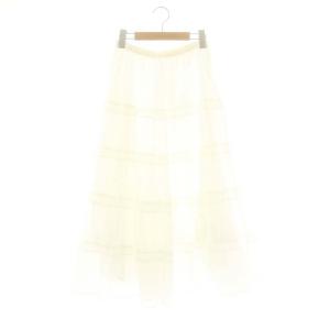 オーガンジーフリルスカート ロング 36 オフホワイト /DO OS
