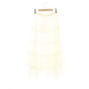 Bilitis dix-sept ans オーガンジーフリルスカート ロング 36 オフホワイト /DO OS