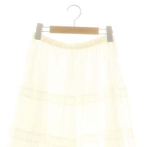 Bilitis dix-sept ans オーガンジーフリルスカート ロング 36 オフホワイト /DO OS