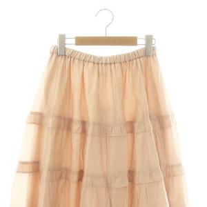 Bilitis dix-sept ans オーガンジーフリルスカート フレア ロング 36 ピンク /DF OS